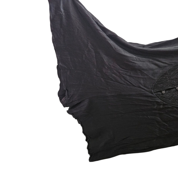 Zara TRF Trafaluc Sleeveless Silky Flowy Black Romper Lace Insert size Small - Picture 7 of 10